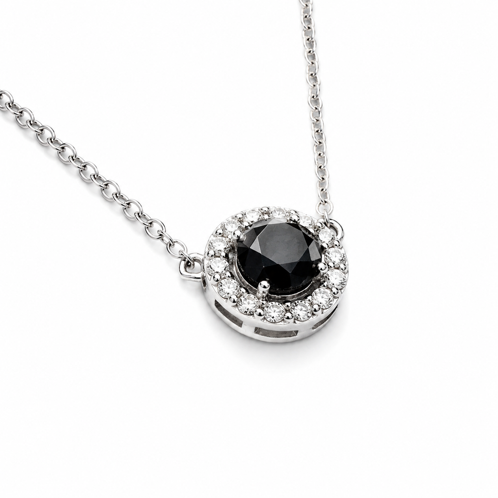 Pendentif con piedras preciosas y diamantes