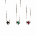 Pendentif con piedras preciosas y diamantes