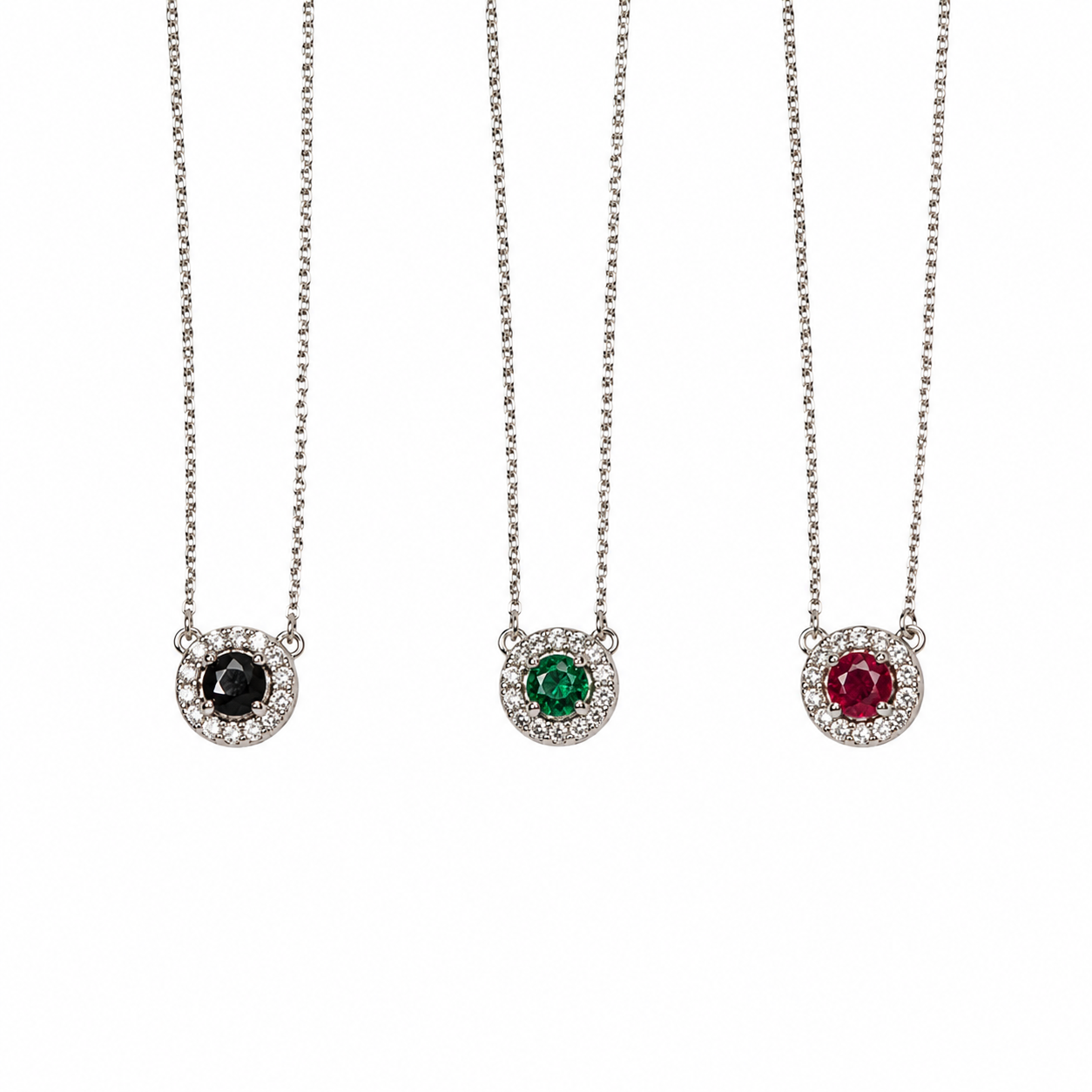 Pendentif con piedras preciosas y diamantes