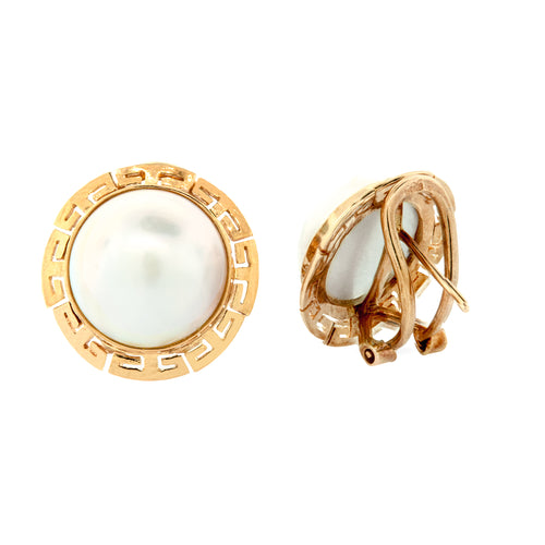 Aretes media perla y grecas