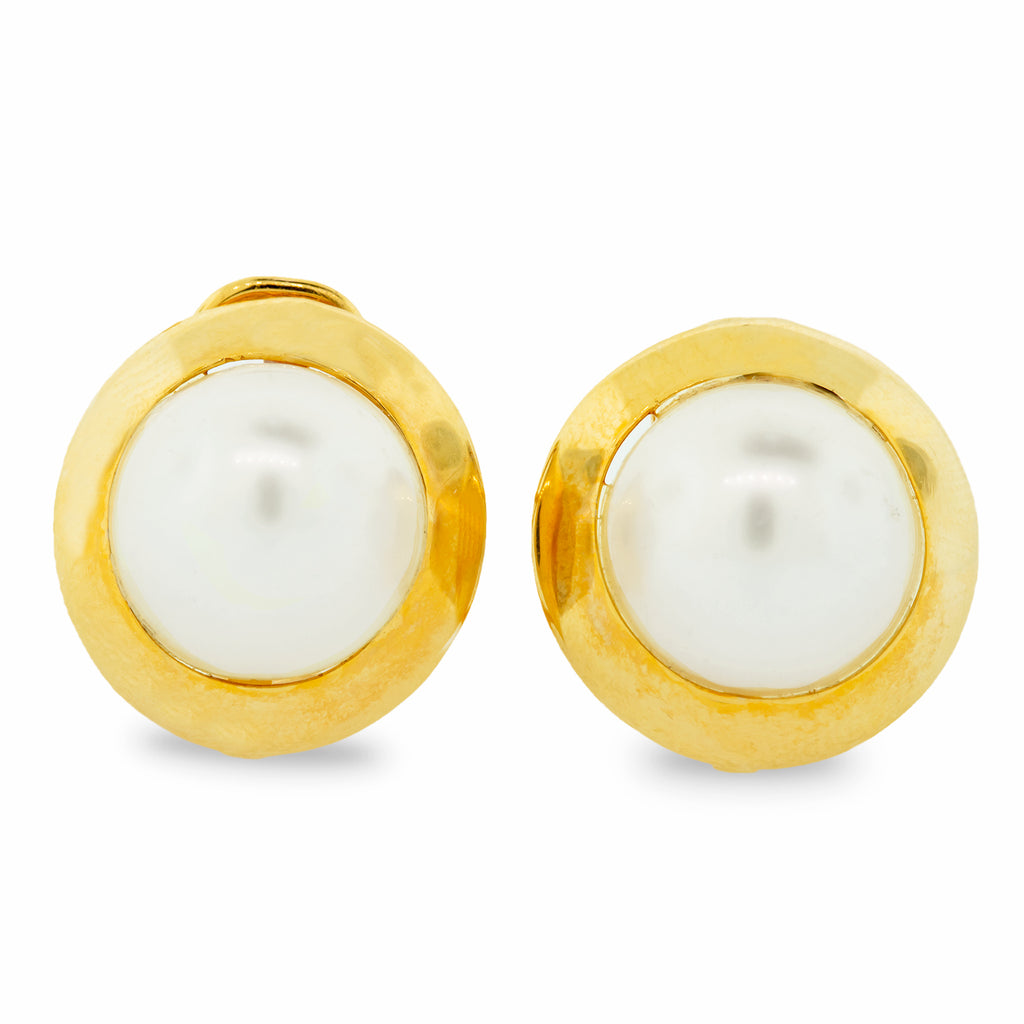 Aretes media perla y oro