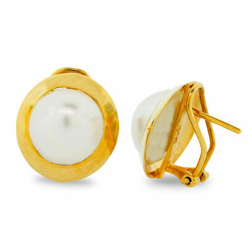 Aretes media perla y oro