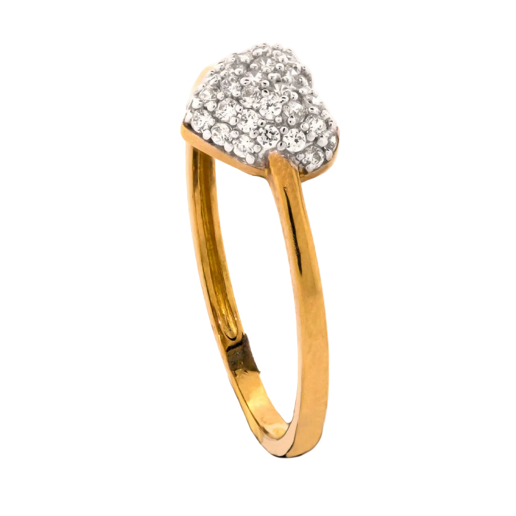 Anillo de corazón con circonias