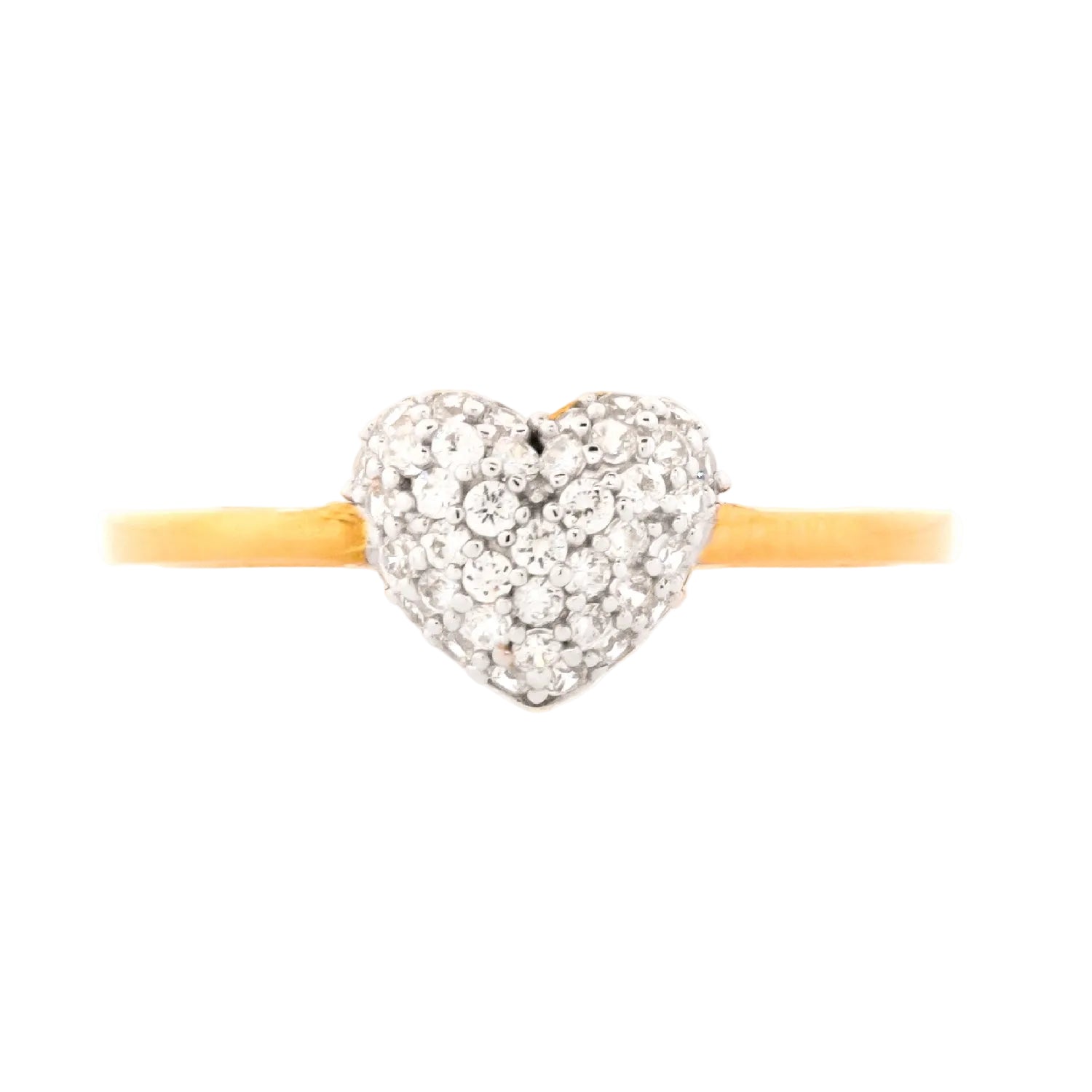 Anillo de corazón con circonias