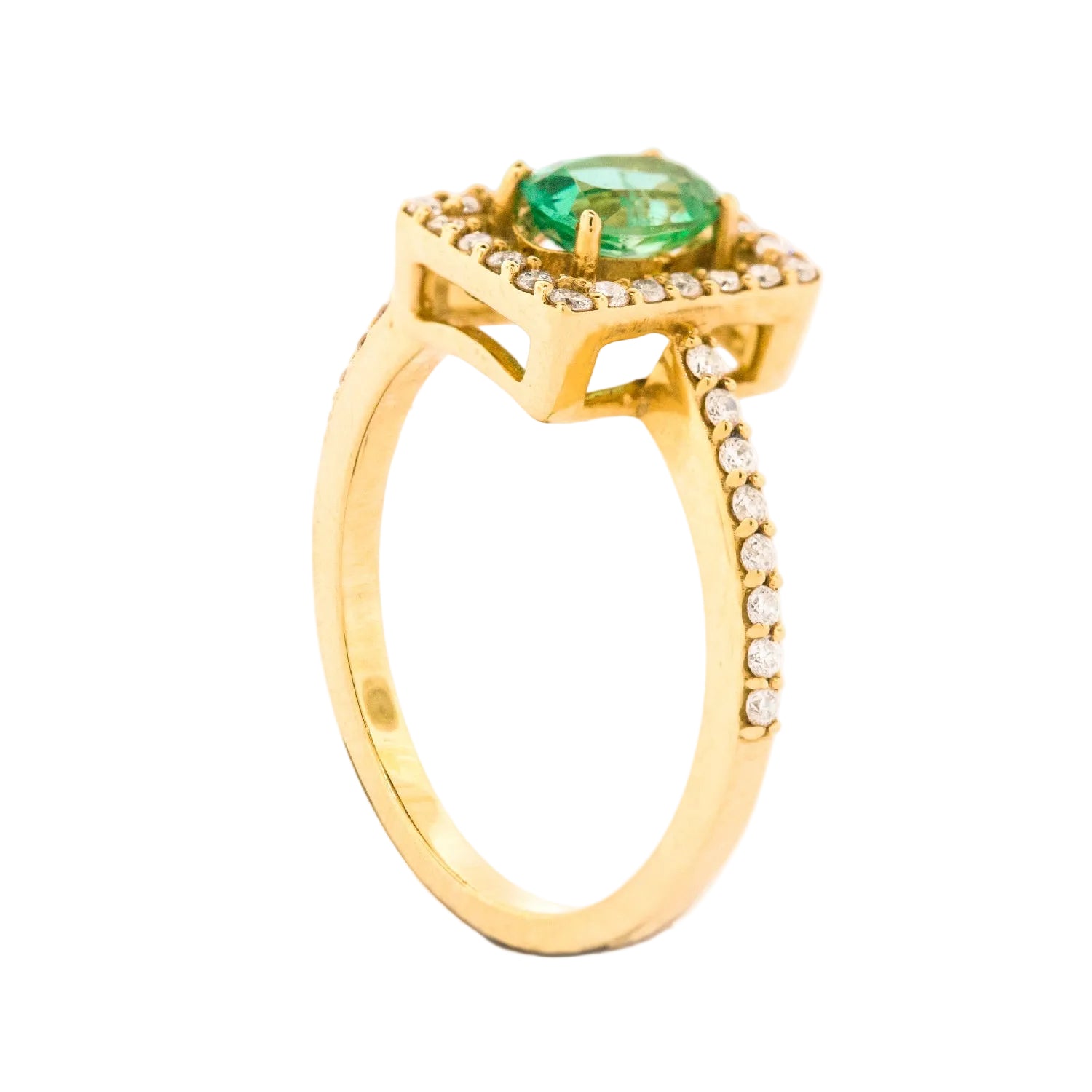 Anillo esmeralda oval diseño cuadrado