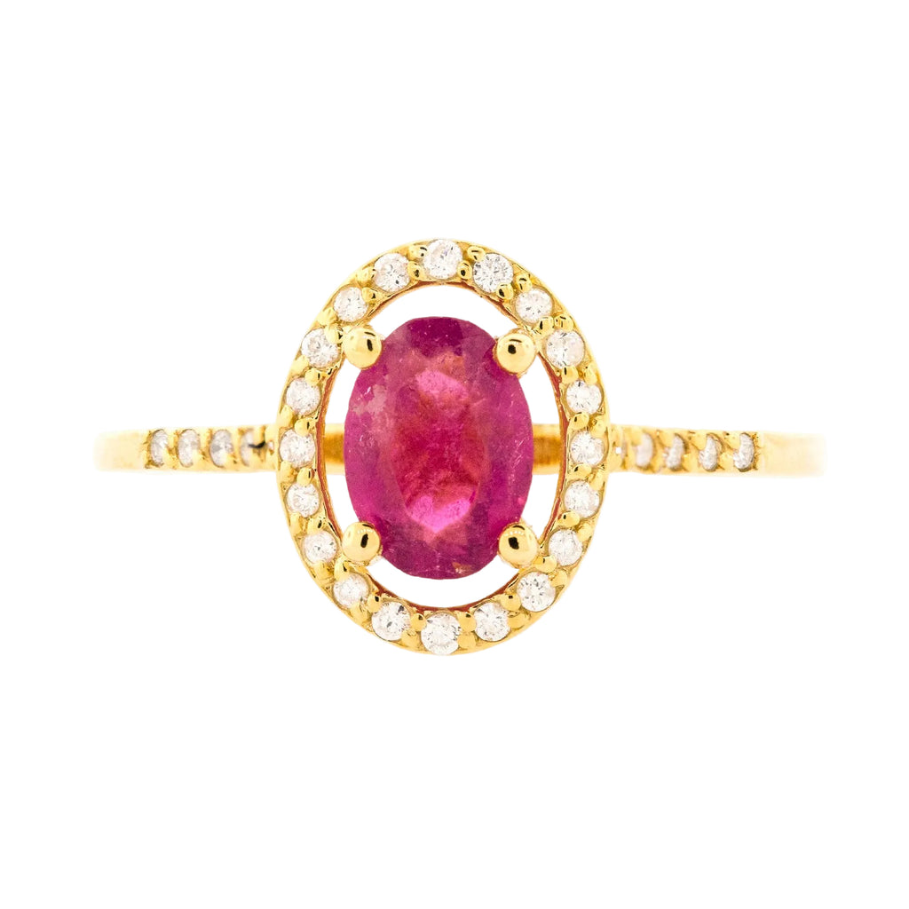 Anillo rubí oval