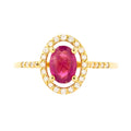 Anillo rubí oval