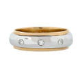 Anillo de boda bicolor con diamantes