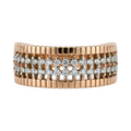 Anillo de diamantes con bordes en oro rosa