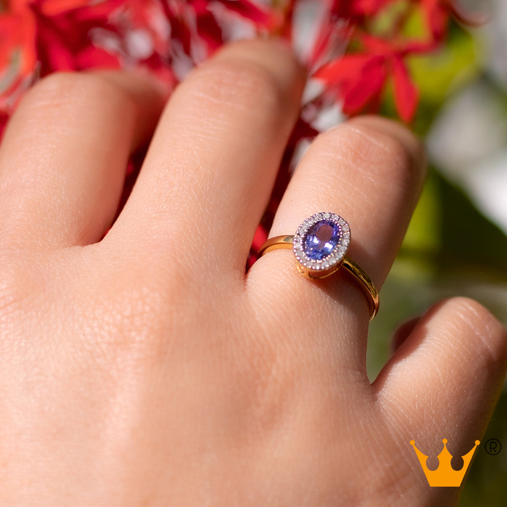 Anillo con tanzanita