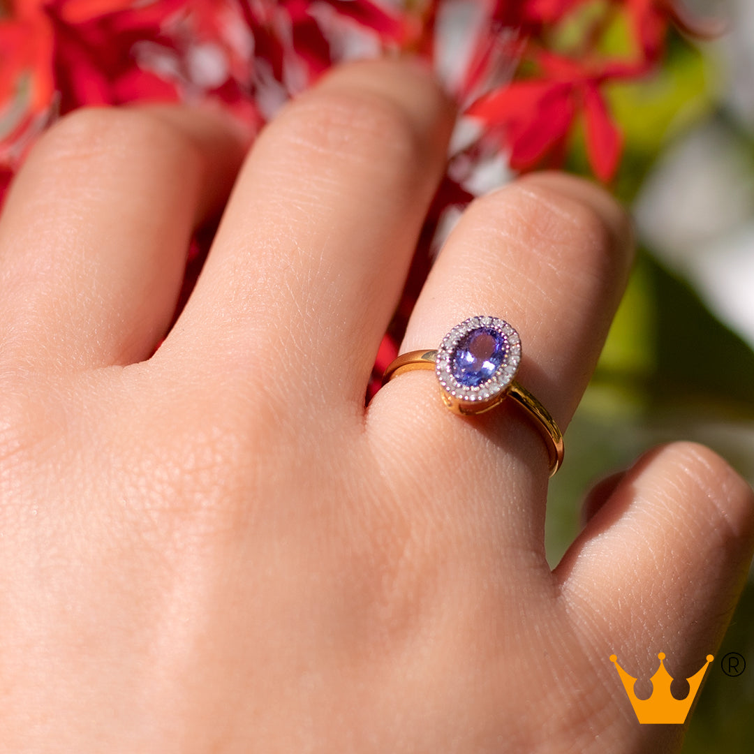 Anillo con tanzanita