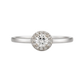 Anillo de compromiso con diamante en corte circular