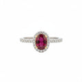 Anillo con rubí y diamantes