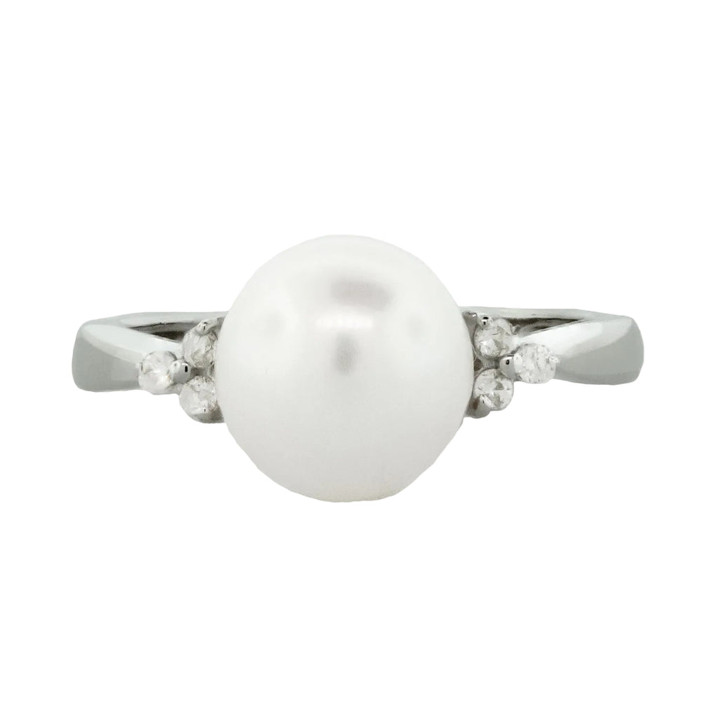 Anillo perla y diamantes