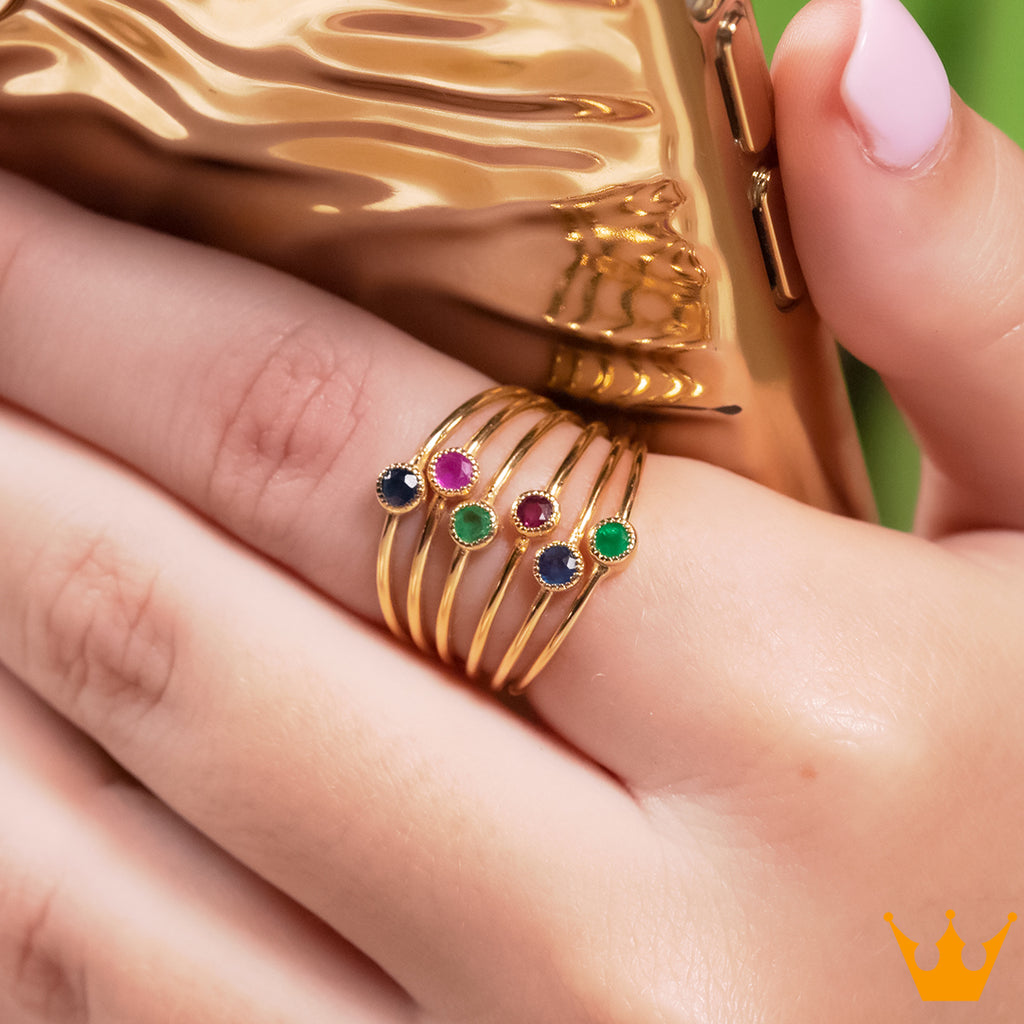 Anillo piedras preciosas