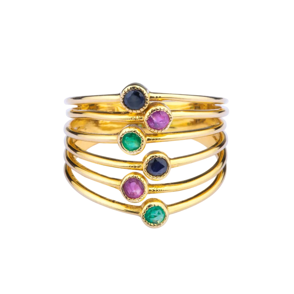 Anillo piedras preciosas