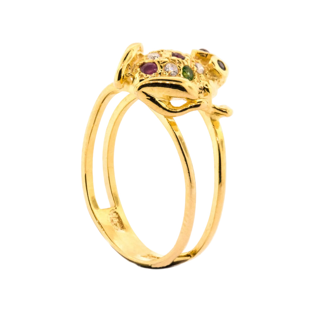 Anillo de rana con piedras