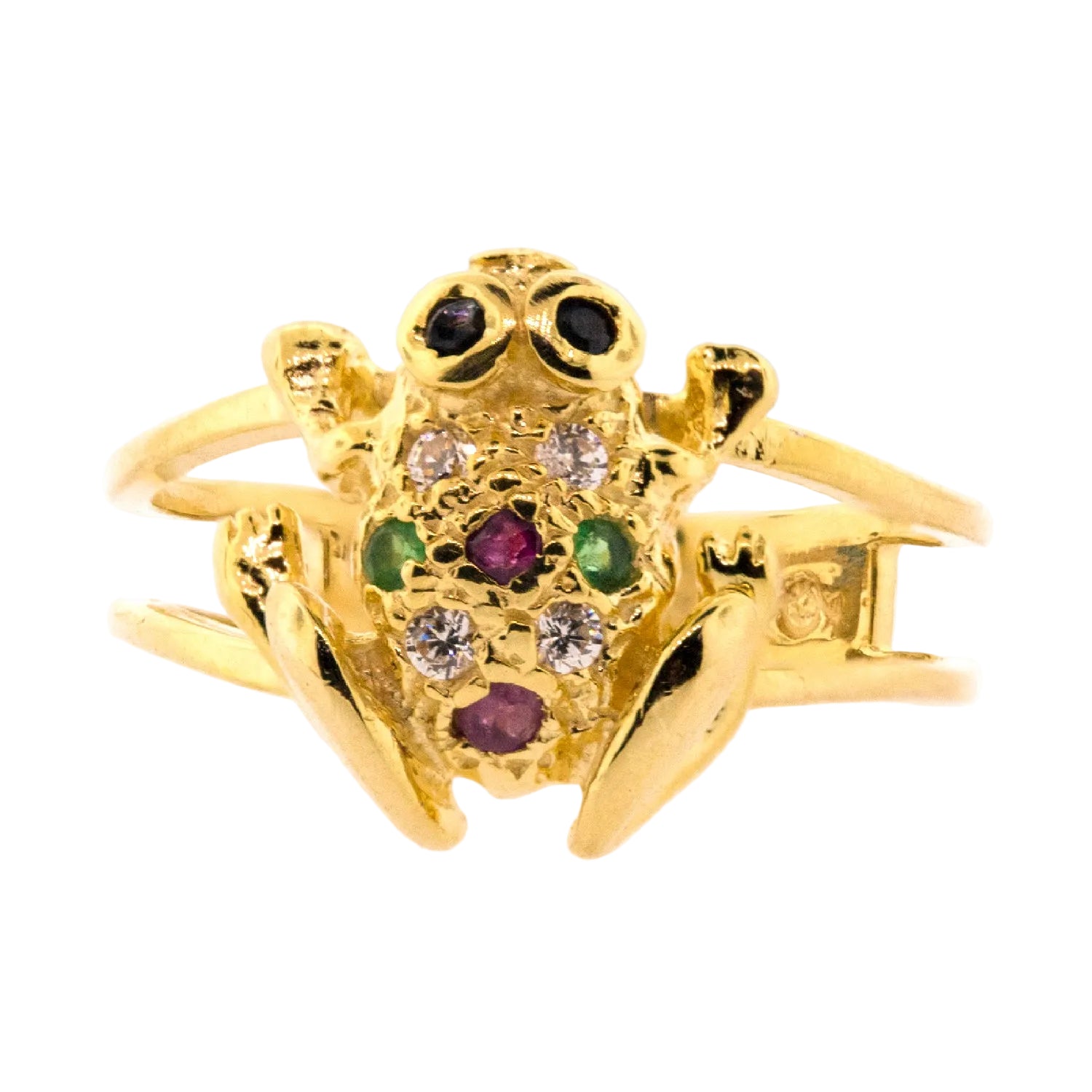 Anillo de rana con piedras