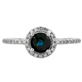 Anillo zafiro con cerco de diamantes
