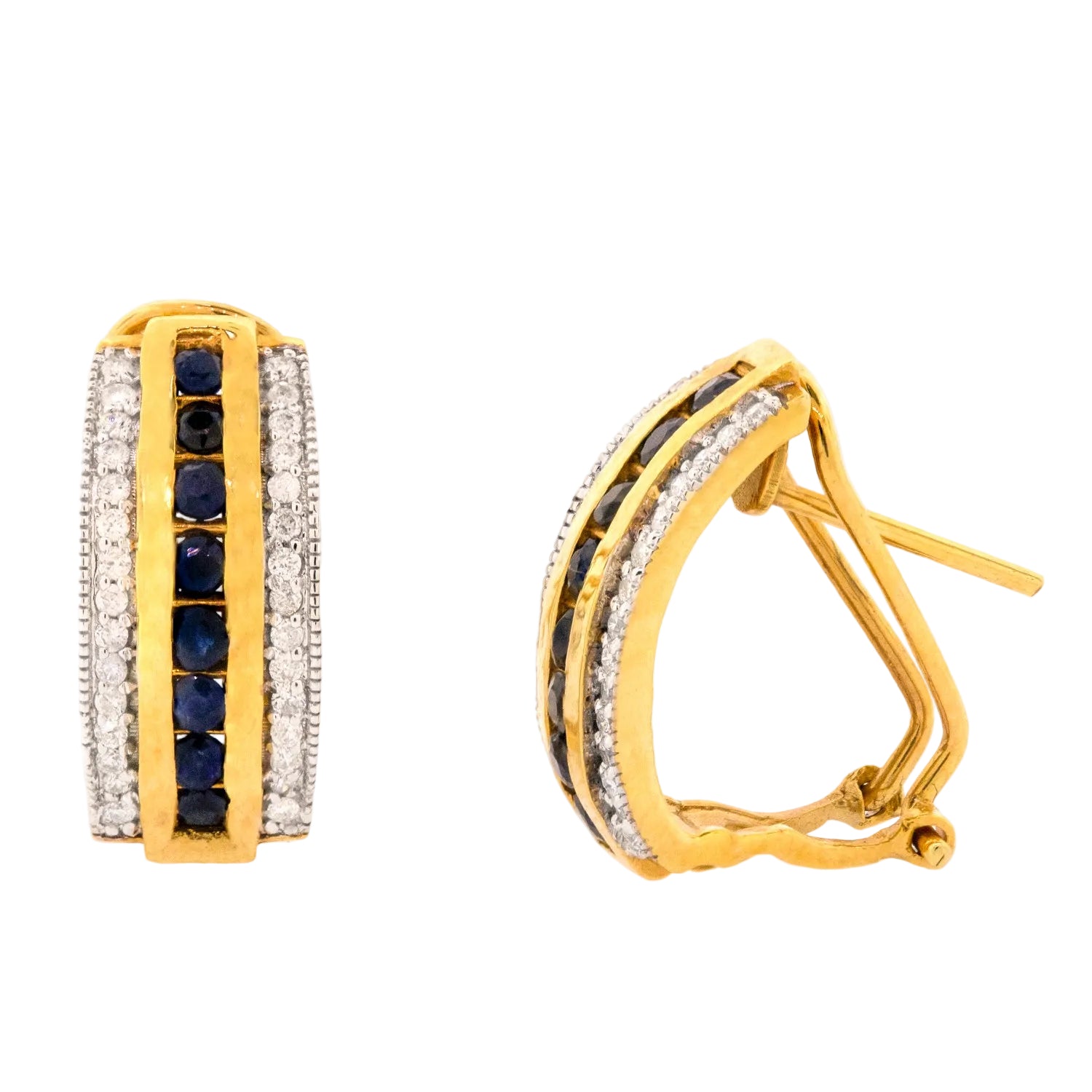 Aretes con zafiros y diamantes