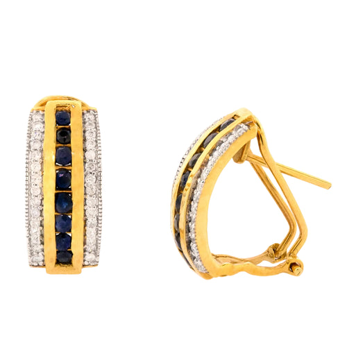 Aretes con zafiros y diamantes