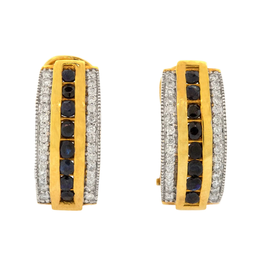Aretes con zafiros y diamantes