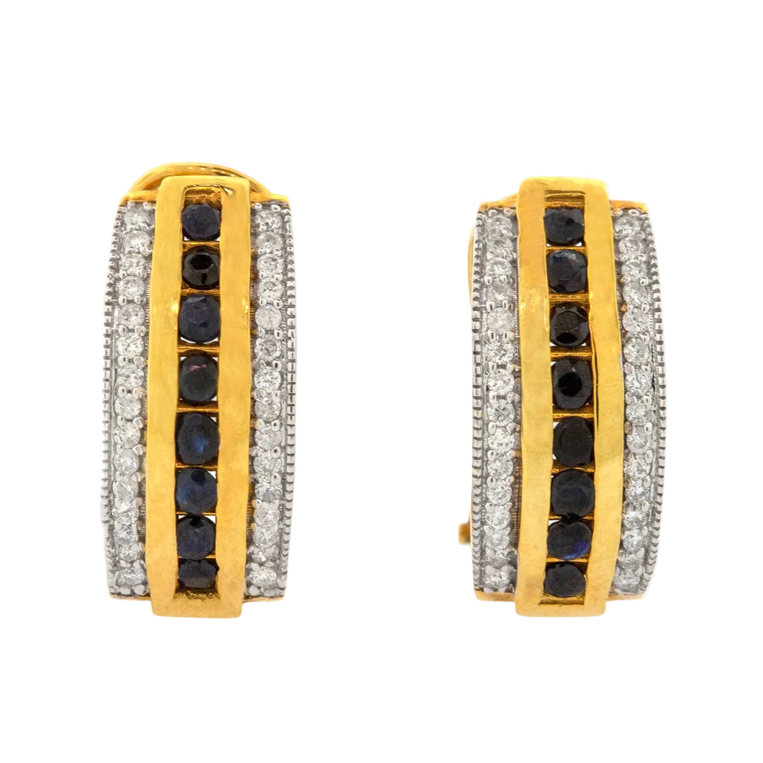 Aretes con zafiros y diamantes