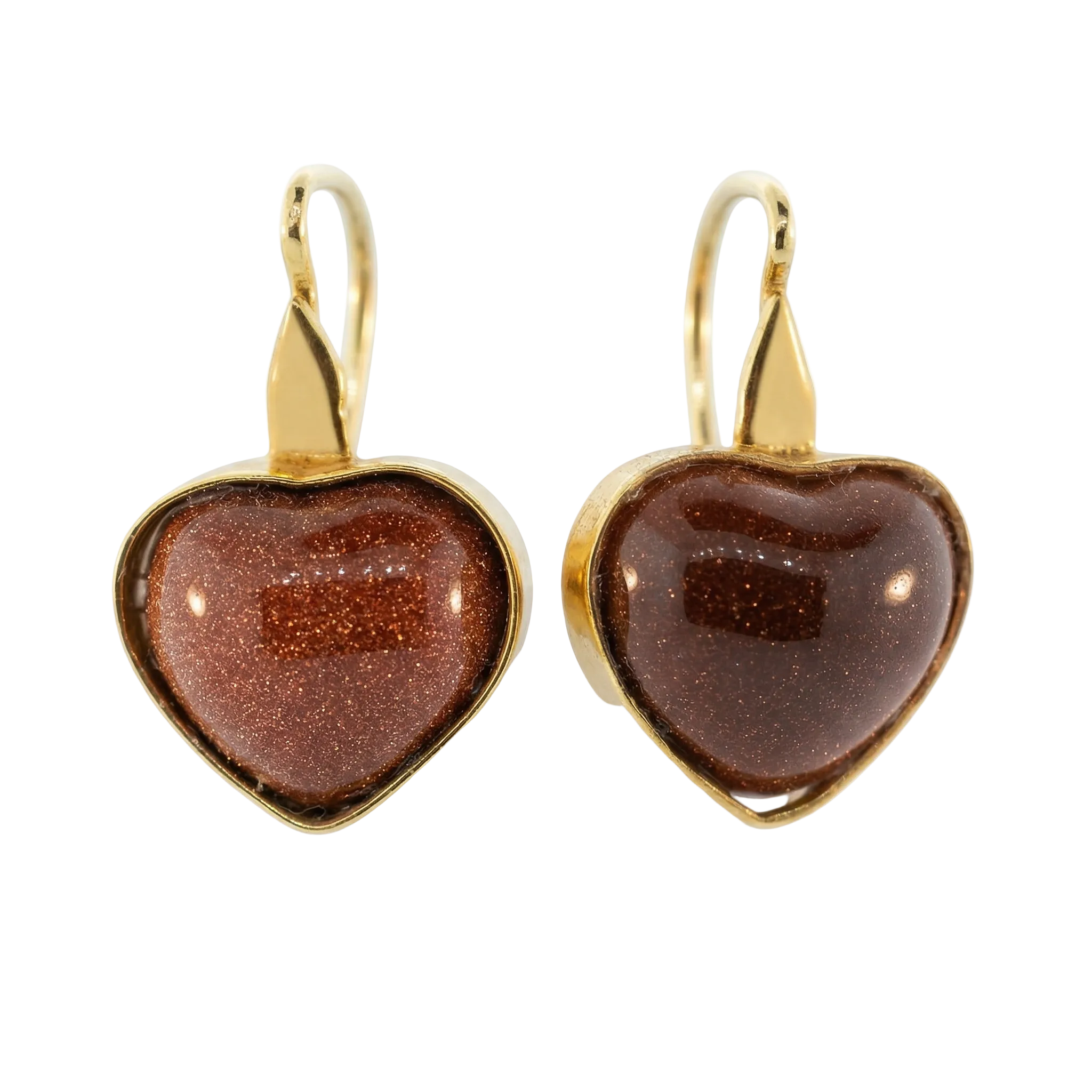 Aretes con turmalinas en forma de corazón
