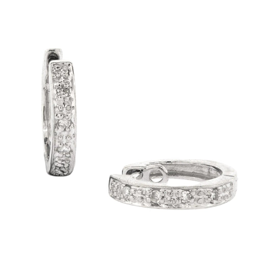 Aretes huggies con diamantes