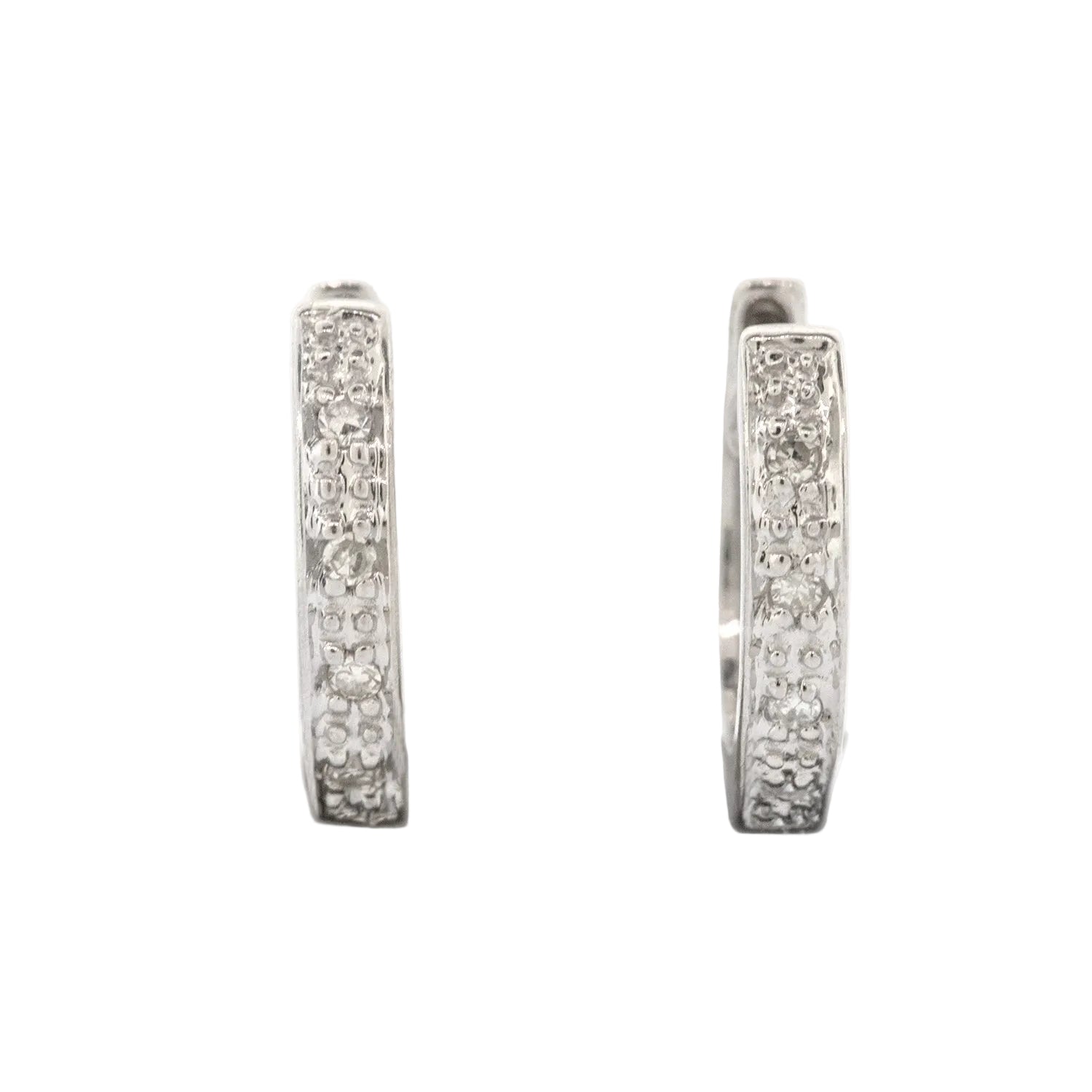 Aretes huggies con diamantes