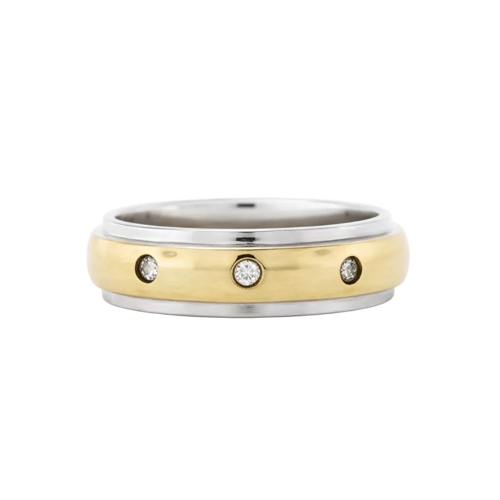 Anillo de boda con 3 diamantes