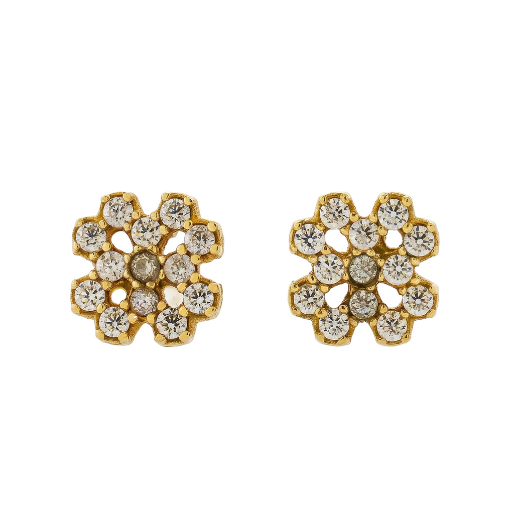 Broqueles en oro amarillo con 13 diamantes