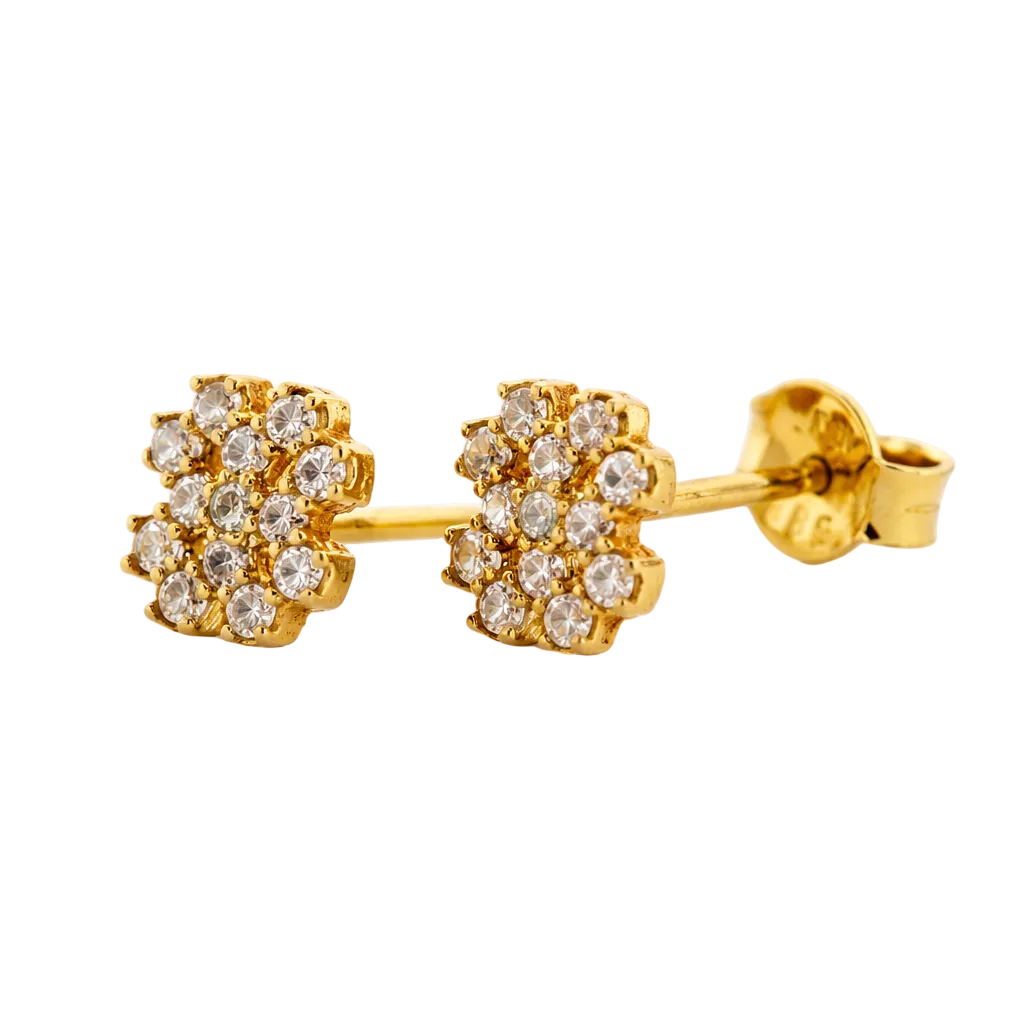 Broqueles en oro amarillo con 13 diamantes