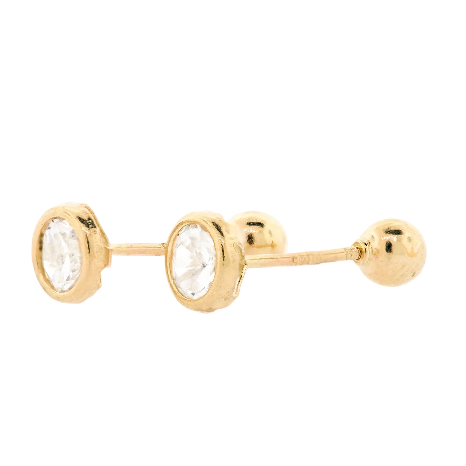 Broqueles con circonia biselada 4 mm