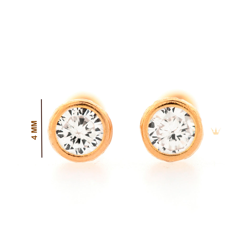 Broqueles con circonia biselada 4 mm