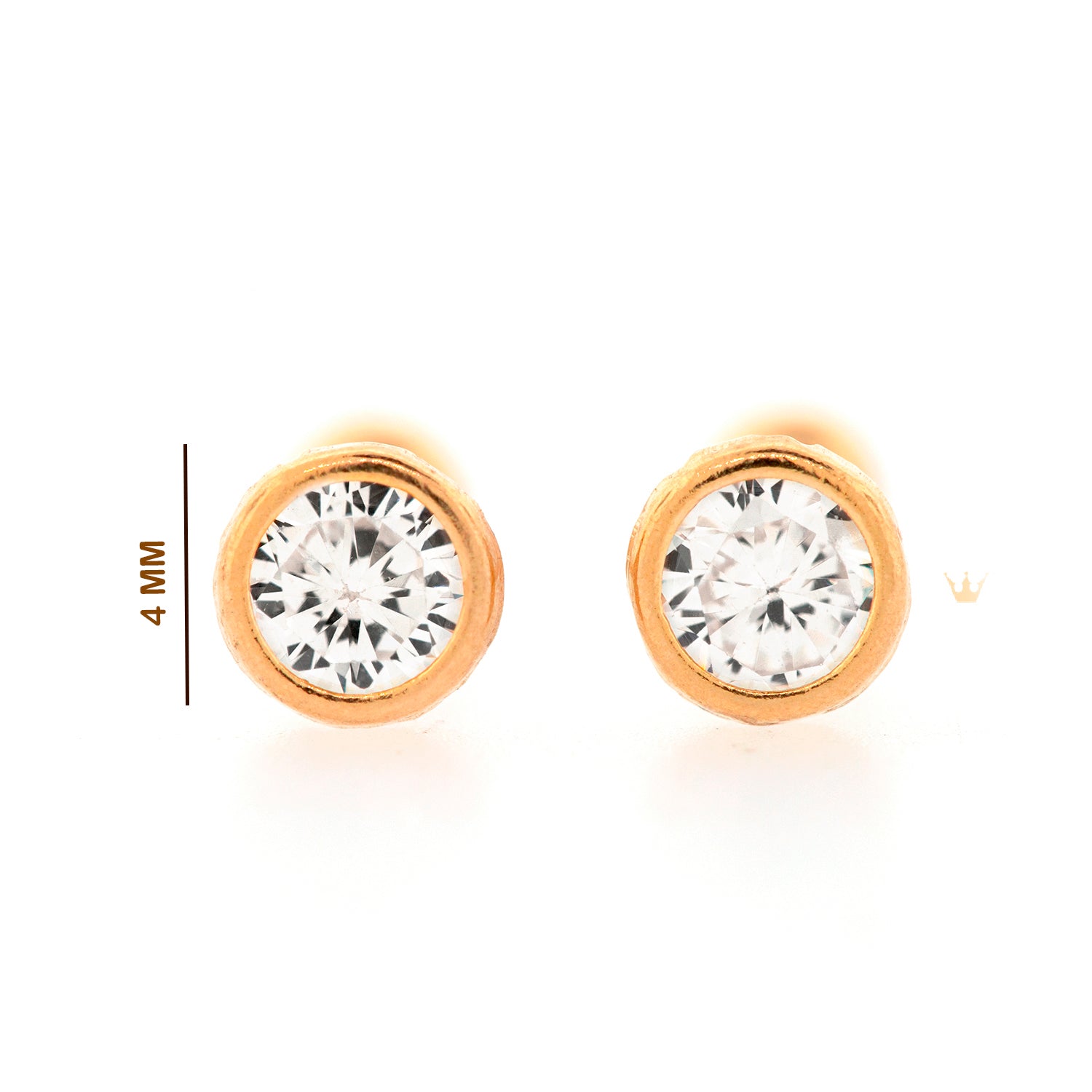Broqueles con circonia biselada 4 mm