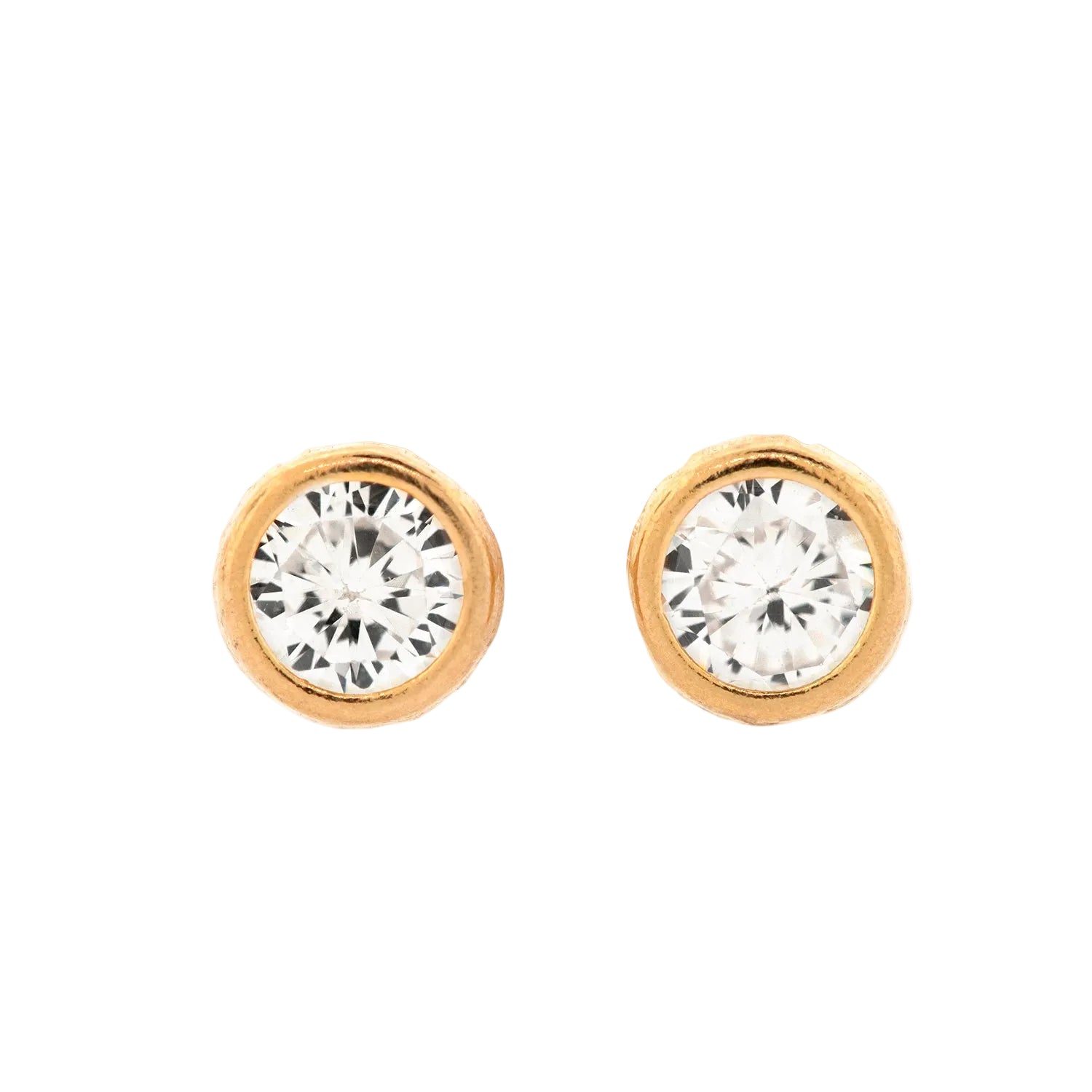 Broqueles con circonia biselada 4 mm