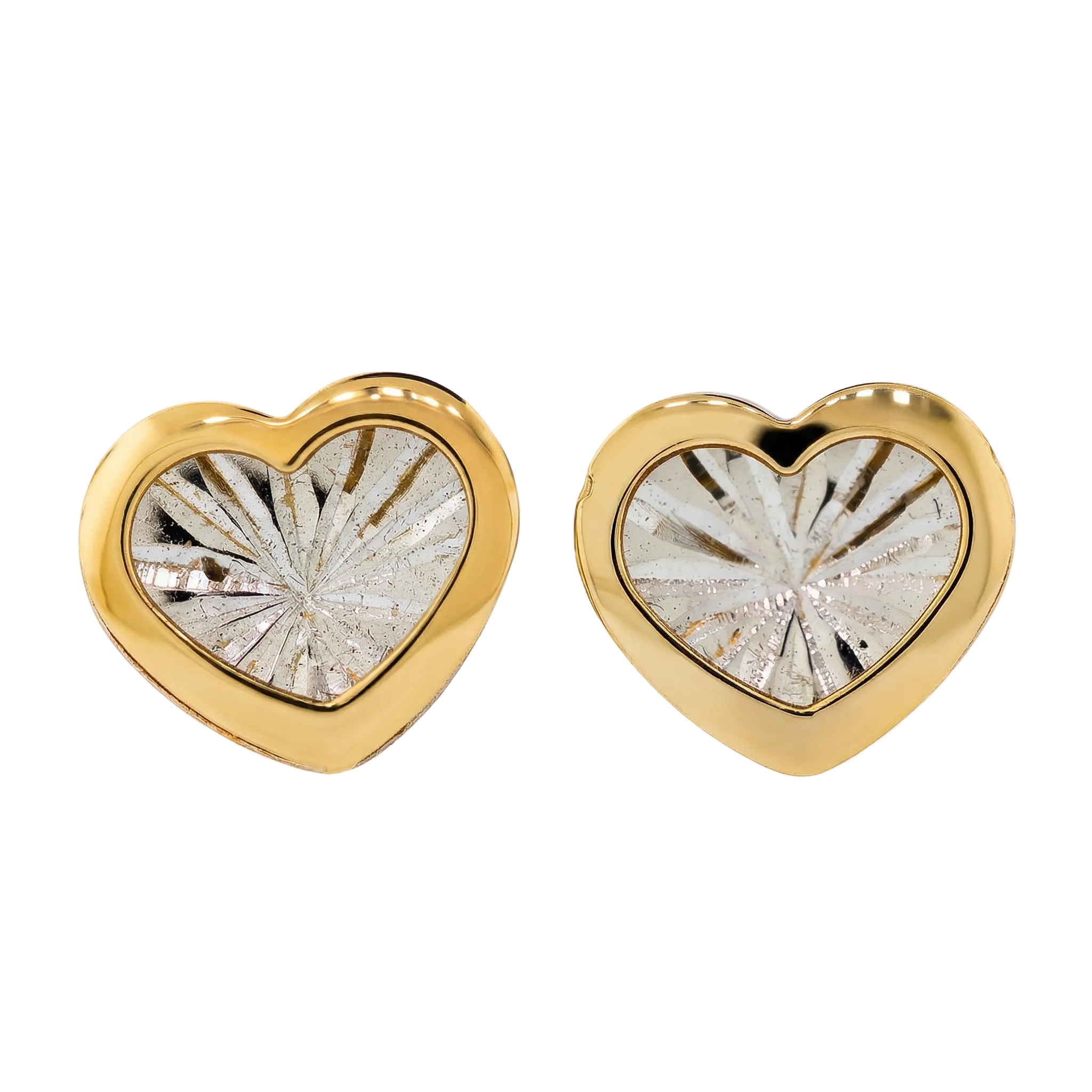 Broqueles con diamante central en forma de corazón