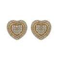 Broqueles de corazón con diamantes
