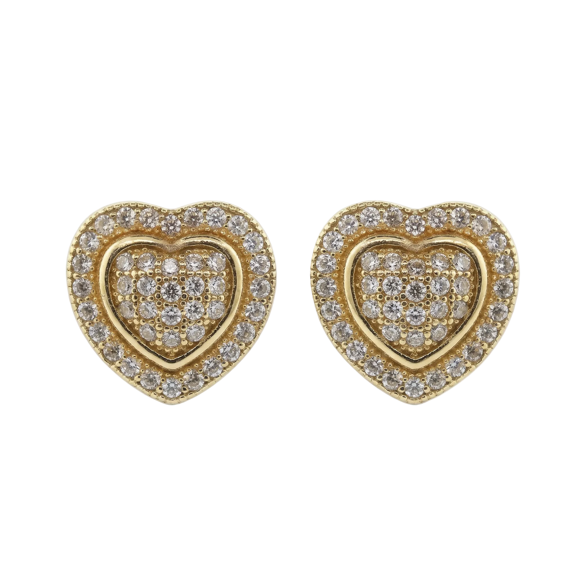 Broqueles de corazón con diamantes