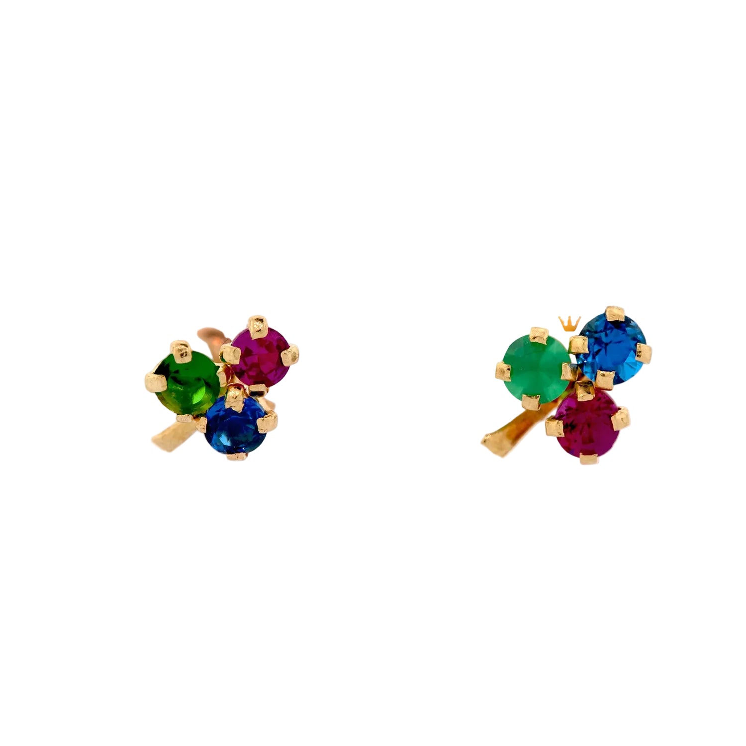 Broqueles de 3 circonias de colores