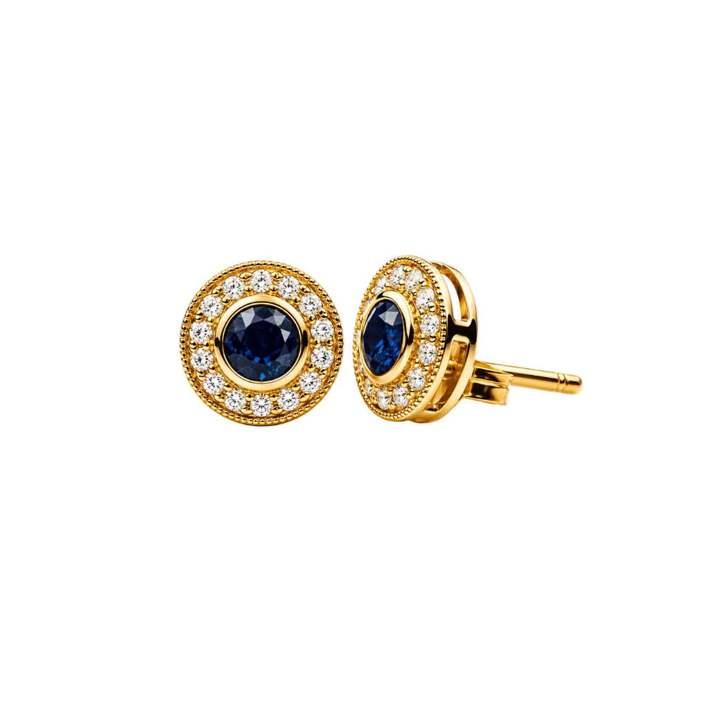 Broqueles de zafiro con diamantes