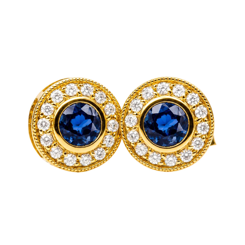Broqueles de zafiro con diamantes