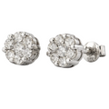 Broqueles de flor en oro blanco