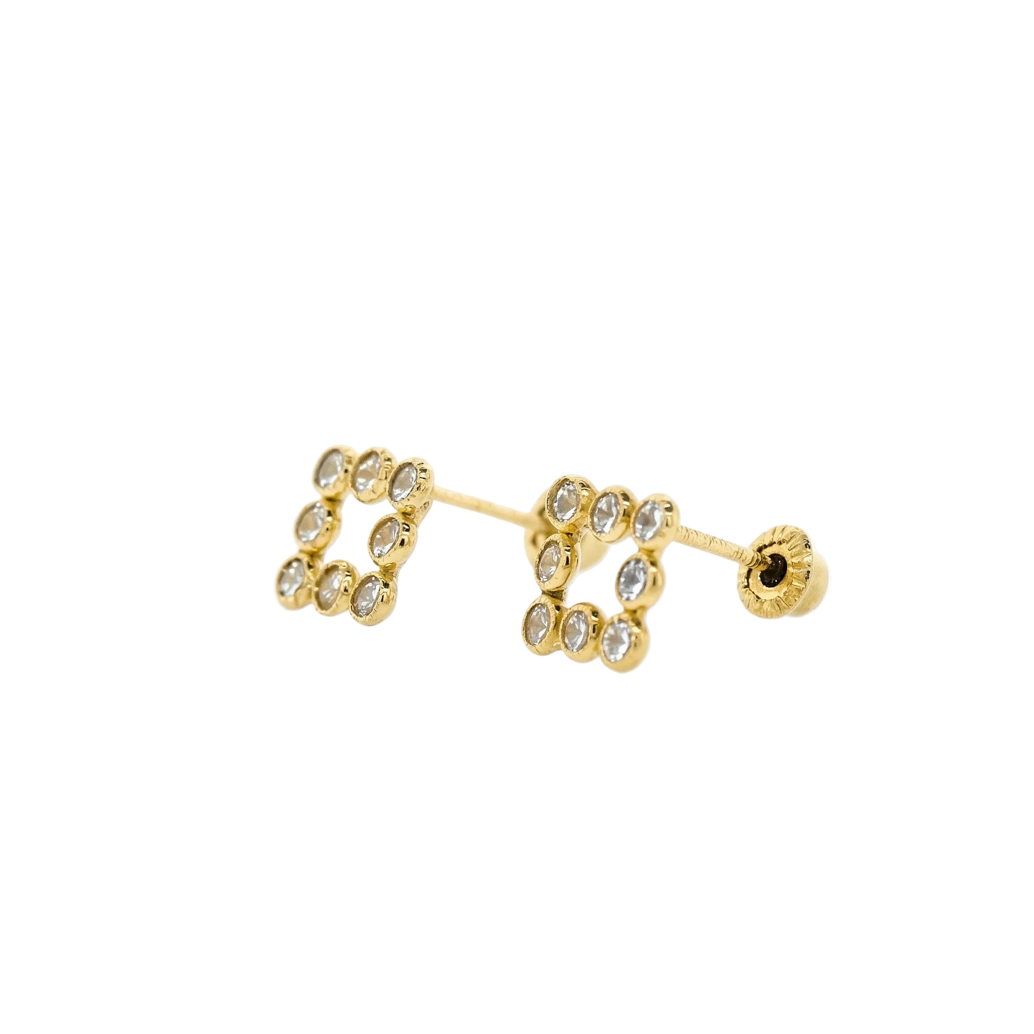 Broqueles cuadrado oro amarillo con diamantes