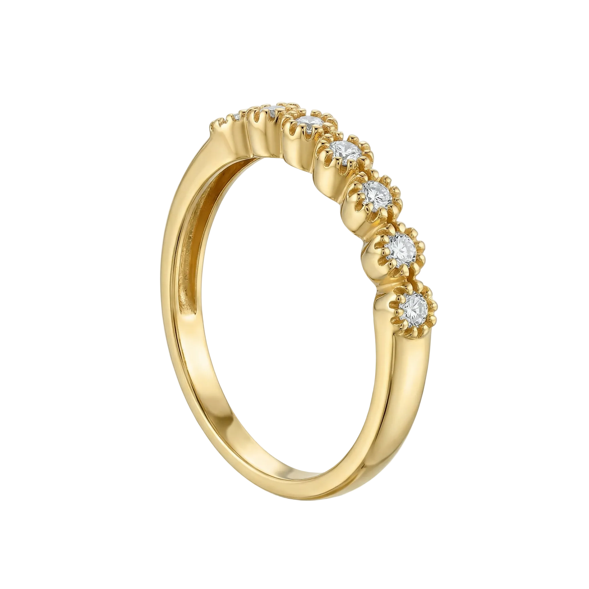 Churumbela en oro amarillo con 7 diamantes