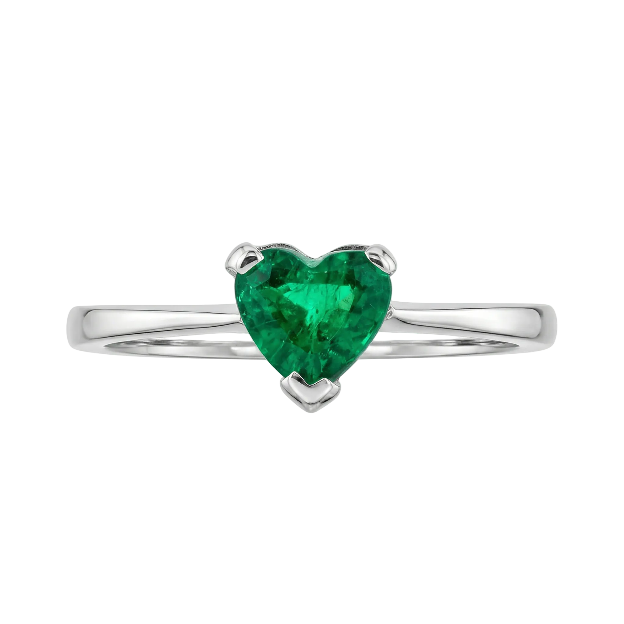 Anillo esmeralda en corte corazón
