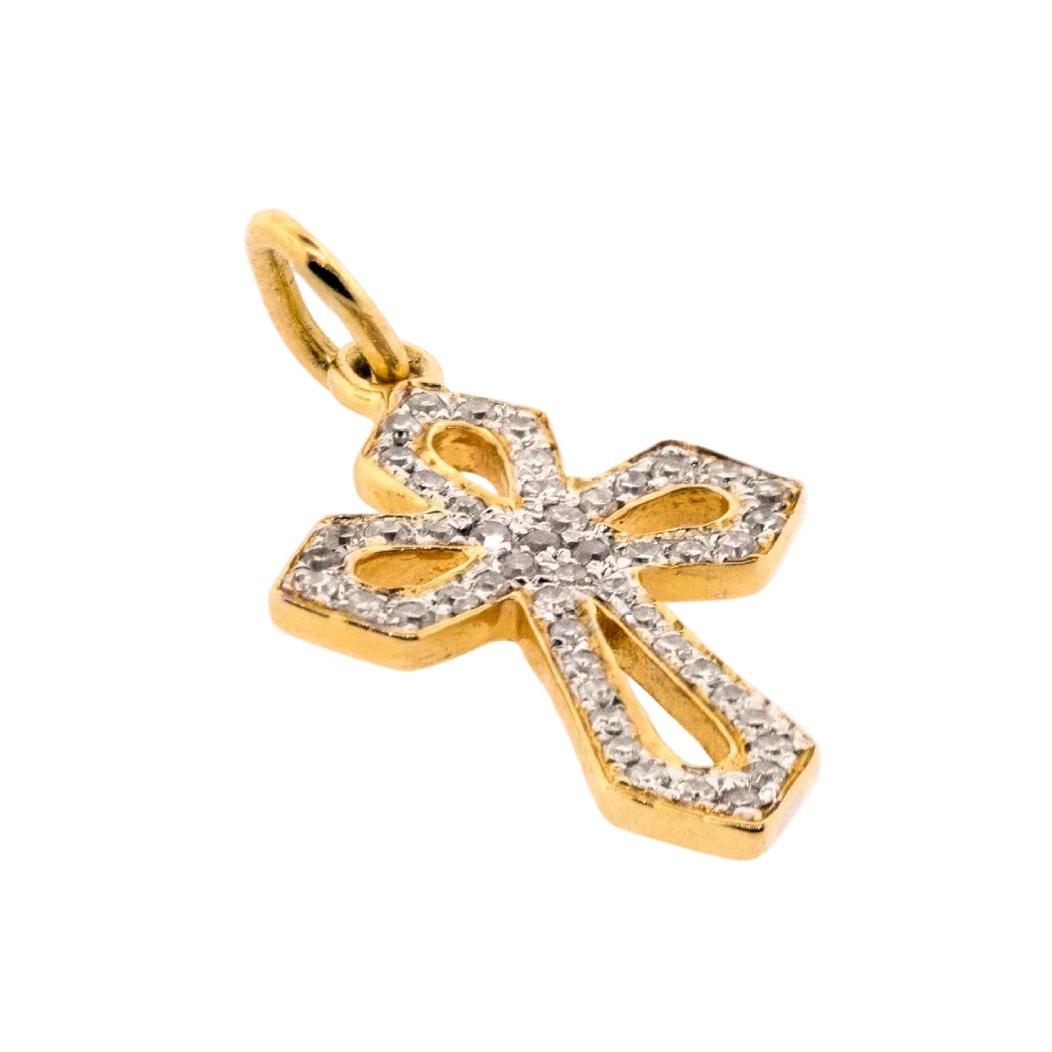 Cruz con diamantes angular
