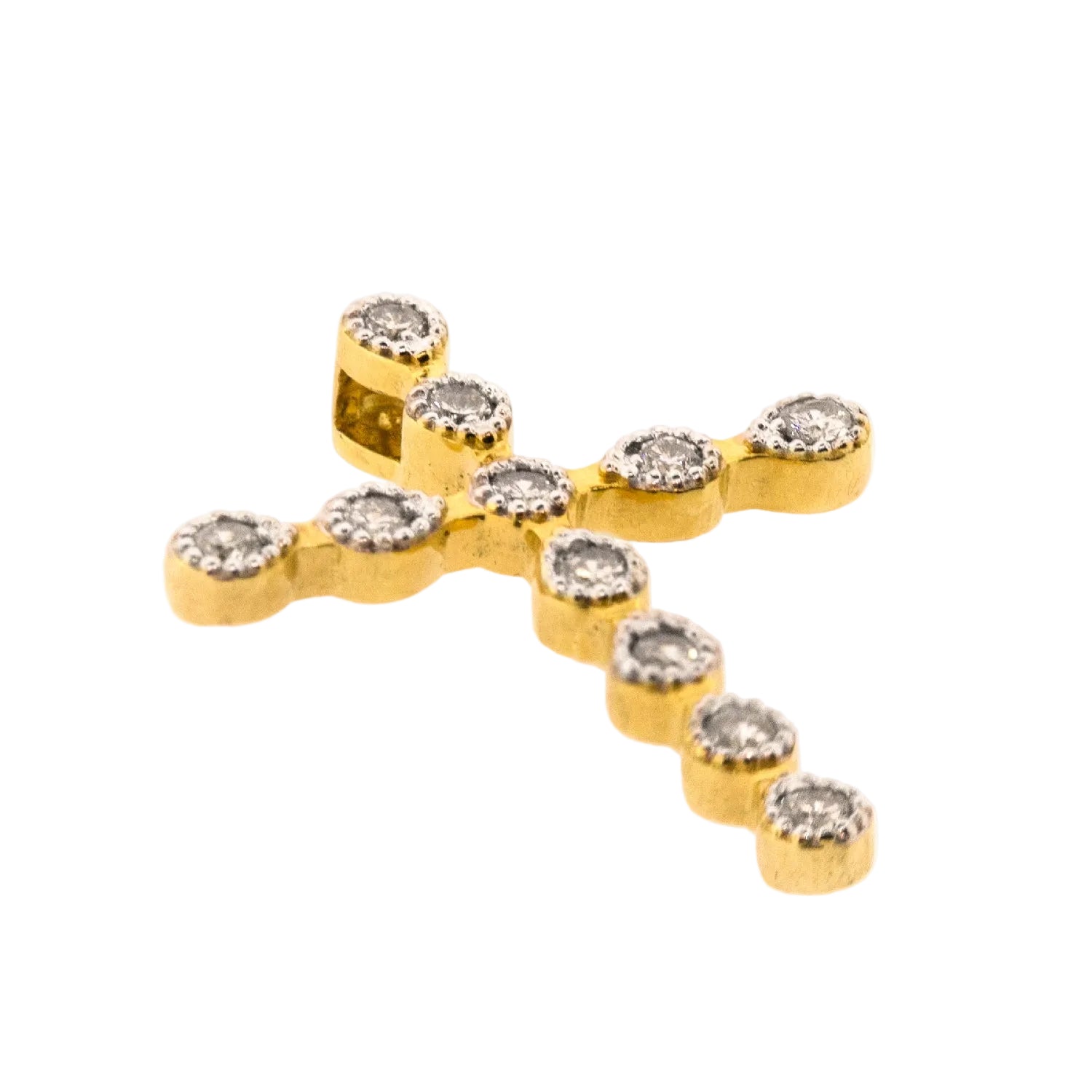 Cruz con diamantes delgada