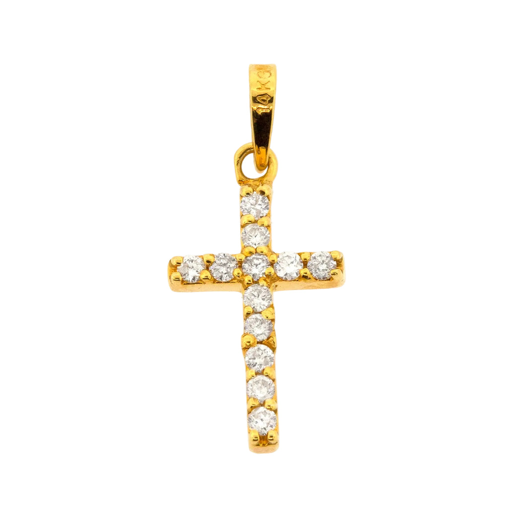 Cruz tradicional con diamantes